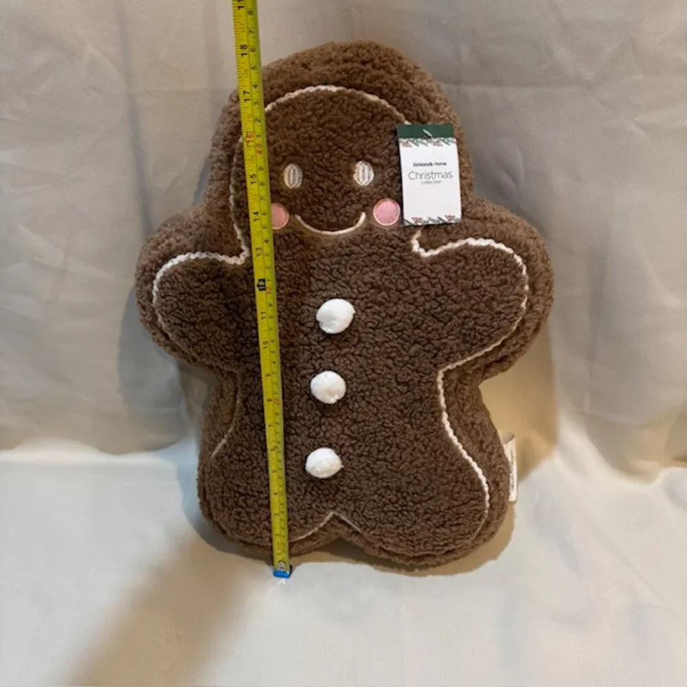 NWT Kirkland's Home Christmas Gingerbread Man Pillow
